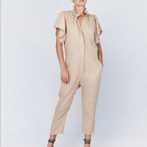 Acacia Swimwear Summer '21 Donny Linen Jumpsuit in Oat BNWOT